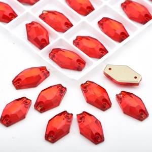OLeeya Meilleures ventes Strass personnalisés hexagonaux en verre à coudre, Pierres de couture en cristal pour vêtements - Product Image 4