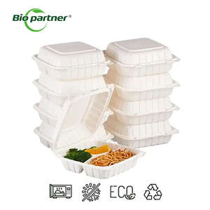 클램쉘 화이트 일회용 도시락 MFPP 테이크 아웃 힌지 식품 용기 튼튼한 플라스틱 식사 용기 - Product Image 5