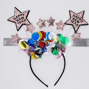Fascia per capelli con stella a cinque punte in tessuto per <span class=keywords><strong>Capodanno</strong></span>, decorazione per feste, accessori colorati per feste - Product Image 4