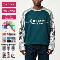 Sweat-shirt personnalisé à manches raglan en coton 100% maille gaufrée 330 g/m², impression DTG, col rond, coupe slim
