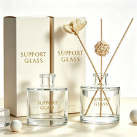 Bouteille diffuseur en verre sérigraphiée, design minimaliste classique, pour décoration intérieure, avec bâtonnets, 100ml, 150ml, 200ml – Offre promotionnelle