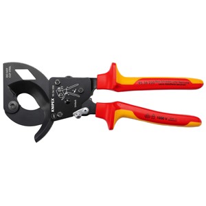 Cisailles à cliquet KNIPEX 95 36 250 avec poignées isolées et poignées multi-composants testées - Product Image 1