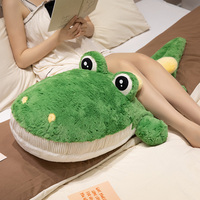 Adorable Coussin Long en Peluche Crocodile, Doux et Rembourré, Poupée Animale Alligator, Coussin de Corps en Peluche Crocodile pour Enfants et Adultes