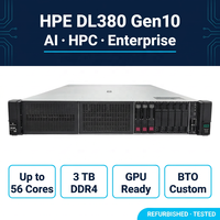 Server Rak 2U HPE ProLiant DL380 Gen10 Bekas, Dual Xeon Scalable, DDR4 ECC, Penyimpanan NAS 8 SFF 3T, Memori Maksimal AI HPC Enterprise