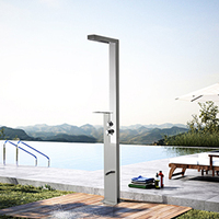 Bain Douche de plage Support de sol en acier inoxydable Colonne de douche extérieure pour panneau de douche de piscine S308