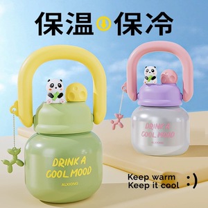 Botella de agua infantil Alxiong de acero inoxidable 316, vaso térmico con asa y pajita para uso escolar - Product Image 3