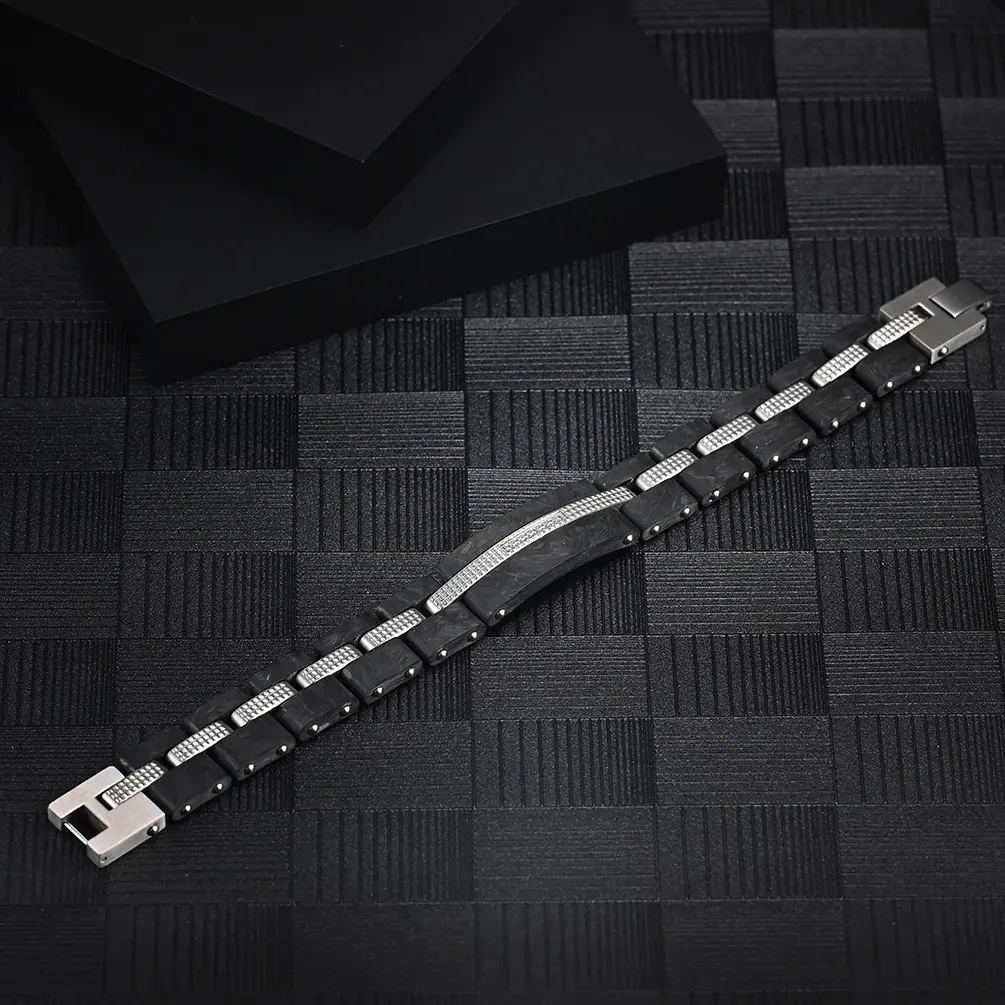 New Cross-border Men's Stainless Steel Combination Bracelet Titanium for European and American