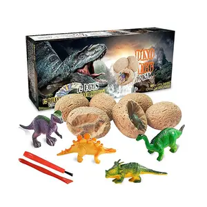 Kit crianças 12pcs ovos de dinossauro ovo de dinossauro da escavação de escavação de fósseis descobrir arqueologia ciência HASTE brinquedos presente de Páscoa