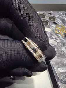 Anillo de platino con diamantes elegantes para mujer, con diseño de piedras brillantes de primera calidad, joyería fina para regalo de compromiso de boda - Product Image 3