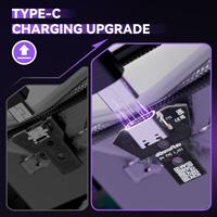 EXtremeRate Version Type-C Blanche : Carte PCBA de Remplacement et Coque Inférieure Compatibles avec les Manettes PS4 Modèles JDM-040/050/055