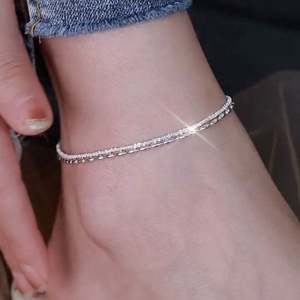 <span class=keywords><strong>JL032</strong></span> สร้อยข้อเท้าเงินแท้ 925 ลายเม็ดข้าวสองชั้น ประดับดอกยิปโซฟิล่า ดีไซน์ใหม่ ทันสมัย ไม่ซ้ำใคร ระดับไฮเอนด์ - Product Image 3