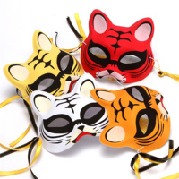 Haute Qualité 3D Demi Visage Animal PVC Enfants Adulte Mascarade Cosplay Décorations De Fête Halloween Renard Masque avec Deux Cloches