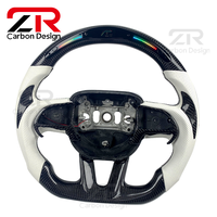 Volant de voiture personnalisé avec LED RPM, cuir véritable, matériau en fibre de carbone pour Dodge Charger Challenger Hellcat SRT 392 Scat-pack
