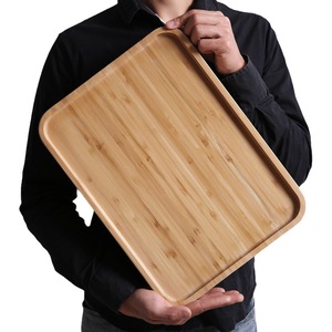 Ensemble de plateaux de service en bambou rectangulaires en bois naturel pour le thé, le café, le dîner, usage domestique, service alimentaire hôtelier - Product Image 5