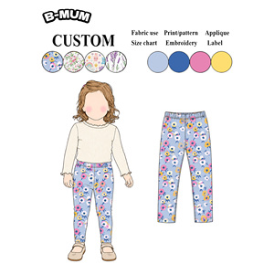 <span class=keywords><strong>Leggings</strong></span> per Bambine con Stampa Cuori <span class=keywords><strong>Arancioni</strong></span>, Elastico in Vita, Tessuto Morbido in Cotone per Uso Quotidiano - Product Image 2