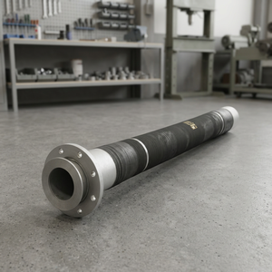 Tuyau flexible pour boues, tuyau en caoutchouc avec renfort en fil spiralé, revêtement extérieur en caoutchouc nitrile, connecteur à bride pour usage industriel - Product Image 1