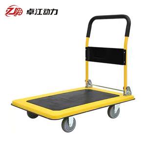 Chariot de poussée pliable à quatre roues personnalisable avec chariot à plate-forme silencieuse Chariot à main convertible pour hôtel pour le transport - Product Image 1