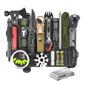 Venta al por mayor de emergencia mejor kit de supervivencia 40 en 1 campamento 18 en 1 Kit de equipo de supervivencia con hacha Spork - Product Image 1