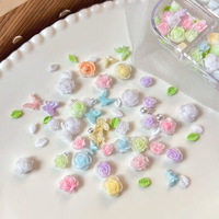 Accessoires personnalisés pour nail art en résine 6/12 grilles, décorations papillon et fleurs, fournitures pour ongles à presser, breloques de manucure