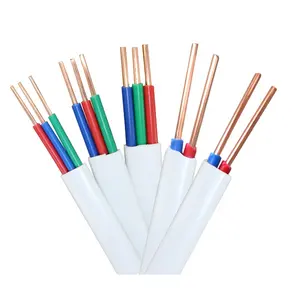 Flexible wire cable RVV 2x0.5mm 2-core 1.5 Mm 2.5mm 4mm 6mm H05vvh2f flat cable Pvc insulation heating IEC 60227
