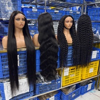 Wig rambut manusia keriting Burma 40-42 inci untuk wanita, sudah di-prepluck, transparan, wig frontal deep wave 13x4, wig lace HD 13x6