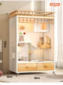 Casa de gato separada de madera Villa/Mansión Casa de gato de lujo exclusiva con nuevo espacio espacioso de diseño transpirable lujoso - Product Image 5