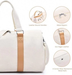 Échantillon Gratuit Prix Usine Tissu Polyester Personnalisé Imperméable Sac de Voyage en Cuir Imprimé sur Mesure avec Compartiment à Chaussures - Product Image 4