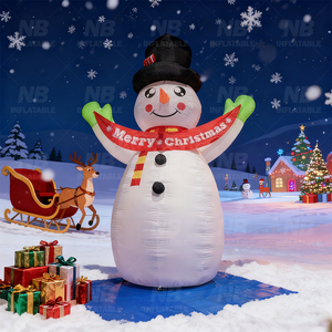 Grand gonflable publicitaire extérieur personnalisé en forme de dessin animé animal de Noël avec souffleur d'air pour décoration – Père Noël gonflable - Product Image 1