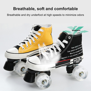 <span class=keywords><strong>Patines</strong></span> de Ruedas EACH Canvas <span class=keywords><strong>Quad</strong></span> con Ruedas Brillantes, <span class=keywords><strong>Patines</strong></span> Unisex para Hombre y <span class=keywords><strong>Mujer</strong></span>, <span class=keywords><strong>Patines</strong></span> para Adultos - Product Image 2