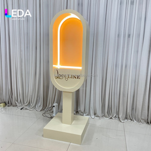 Cabina Telefónica Metálica Moderna LEDA con Soporte para Libro de Visitas de Audio y Luz LED, Caja para Dejar Mensajes para Decoración de Eventos, Fiestas y Recepciones de Bodas - Product Image 6