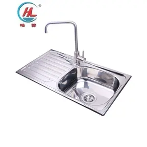 Toptan mutfak mobilyaları lavabo-Sebze yıkama SUS304 paslanmaz çelik mutfak mobilyası lavabo Drainboard ile