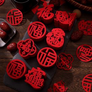 Autocollants de porte en feutre Magpie pour le Nouvel An chinois, décor mural avec caractères Fu, décoration de maison, style chinois - Product Image 1