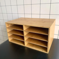 Organisateur de documents de bureau en bambou, porte-documents A4, 8 compartiments, un seul niveau, couleur naturelle, pour usage de bureau