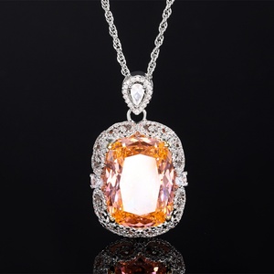 High Quality Eco-friendly Copper Large 15*20mm Dried Rose Zircon Square Necklace and <b>Rings</b> <b>Set</b> Necklace <b>Sets</b> for <b>Women</b> Jewelry - Product Image 5