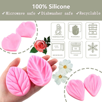 Gumpaste Fleur Silicone Veining Rose Veiné Fondant Gum Paste Moule Pivoine Plumeria Daisy Orchid Moules Sugar Craft Cake Clay Set