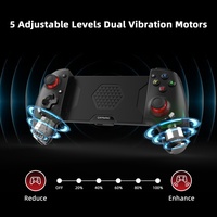 Manette de jeu sans fil extensible Gamegaga AB02S avec moteur de vibration, design télescopique, batterie 450 mAh, compatible avec