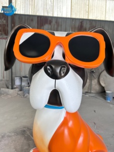 Sculpture de <span class=keywords><strong>chien</strong></span> en résine personnalisée pour décoration extérieure, statue d'animal en fibre de verre, statue de bouledogue français grandeur nature - Product Image 4