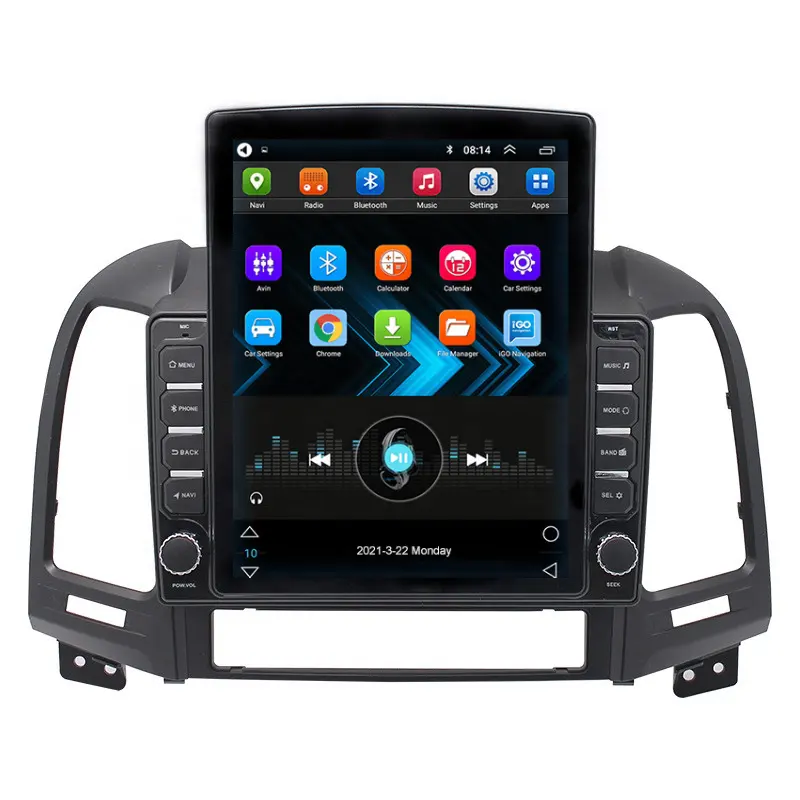 Kunlin Android 9.0 System Car Multimedia Touch Screen Car Video 1+16GB for Hyundai Santa FE 2006-2012 Car Screen Player Dsp 9.7"