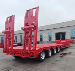 Полуприцеп-тяжеловоз с низкой платформой и гусиной шеей, 20/40 футов, грузоподъемность 100 тонн, 2/3/4-осная стальная конструкция, для механических перевозок - Product Image 6