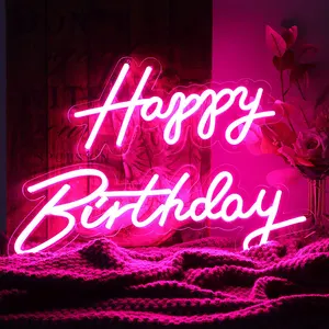 Benutzer definierte Lets Party Leucht reklame Alles Gute zum Geburtstag Abschluss Acryl Led Neonlichter Zeichen Dekor