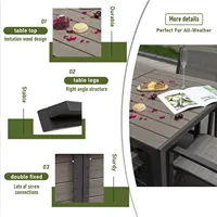 Tables et chaises de jardin modernes en plastique Tables et chaises d'extérieur de haute qualité adaptées à la terrasse du jardin