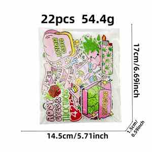 Hot Melt Adhesive Iron on Embroidered Personalized Cartoon Pink Series Mouth Cake Maple Leaf <b>Lighter</b> Patches Badges - Product Image 3