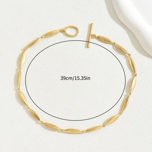 Minimalist Geometric <b>Necklace</b> Zinc Alloy Elliptical <b>Ring</b> Design Women's Collarbone Jewelry Gift Fashion Chain - Product Image 3