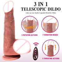 Dildo réaliste télescopique vibrant et chauffant avec télécommande pour masturbation féminine – Jouet sexuel pour femme