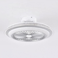 XD24 2025 Nouvelle Plafonnier LED Intelligent de 20 Pouces à Intensité Variable avec Ventilateur pour Chambre, Télécommande et Commande Vocale