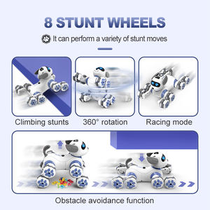 Chien robot intelligent télécommandé 2,4 G à 8 roues, jouet robot interactif programmable avec fonction chant et danse - Product Image 2