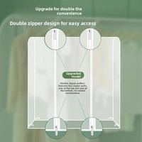 Sol-debout à un seul niveau grand manteau vêtements stockage anti-poussière garde-robe métal cintre cache-poussière pour salon durable