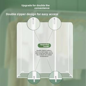Staande Single Tier Grote Jas Kleding Opslag Stofdichte Kledingkast Metalen Hanger Stofkap Voor Woonkamer Duurzaam - Product Image 3