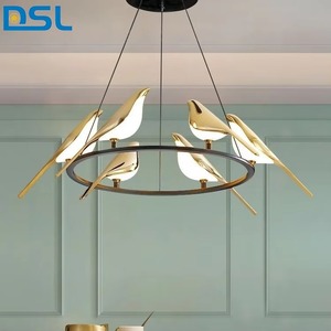 Lámpara Colgante Moderna y Creativa con 6 Luces <span class=keywords><strong>LED</strong></span> en Forma de Pájaro, Estilo Nórdico, Redonda, Giratoria, para Decoración del Hogar - Product Image 4