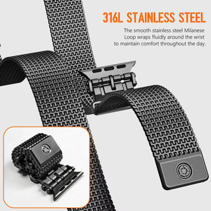 <span class=keywords><strong>Bracelet</strong></span> de montre en acier inoxydable à boucle magnétique milanaise de luxe pour <span class=keywords><strong>Apple</strong></span> IWatch S10 9 8 7 Ultra 45mm 49mm 46mm <span class=keywords><strong>Bracelet</strong></span> - Product Image 6